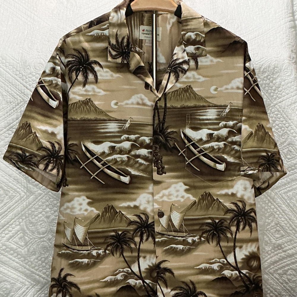 Men's Tropical Print Button Down Shirt